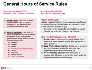 General Hours of Service Rules